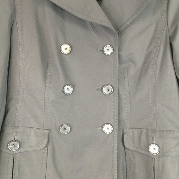 Ann Taylor Black Double Brested Nylon Blend Lined Winter Jacket Size S - Picture 4 of 12